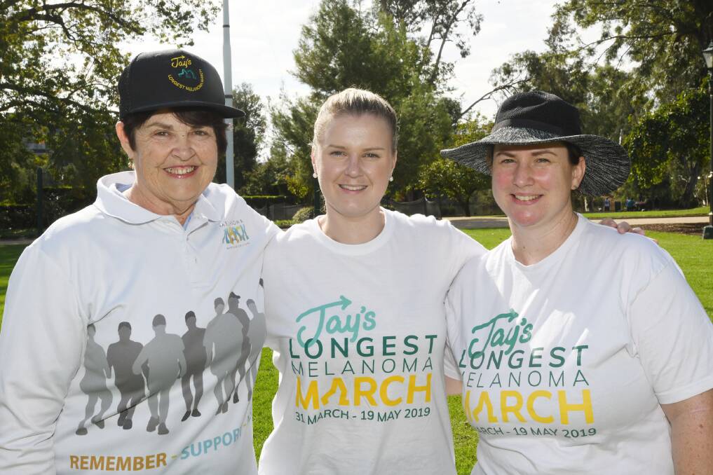NEED FOR A CURE: Annette St Clair, Tegan Nash and Natalie McDermott know all too well the pain melanoma cancer can wreak and they are ready to do their bit. 