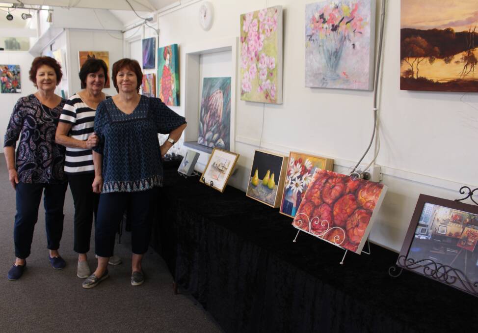 LOCAL ARTISTS: Lesley Looney, Judy St John and Carol Mulrooney are keen to show Wagga their work. Picture: Annie Lewis