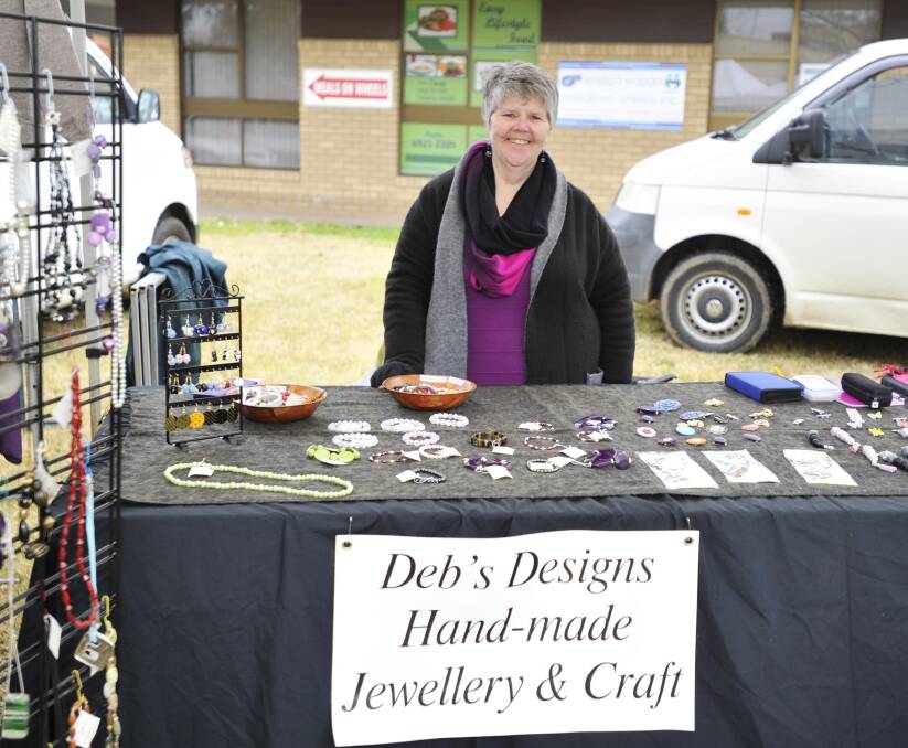 THROWBACK: Deb Thackray with her hand made jewellery at the Wollundry Markets. 