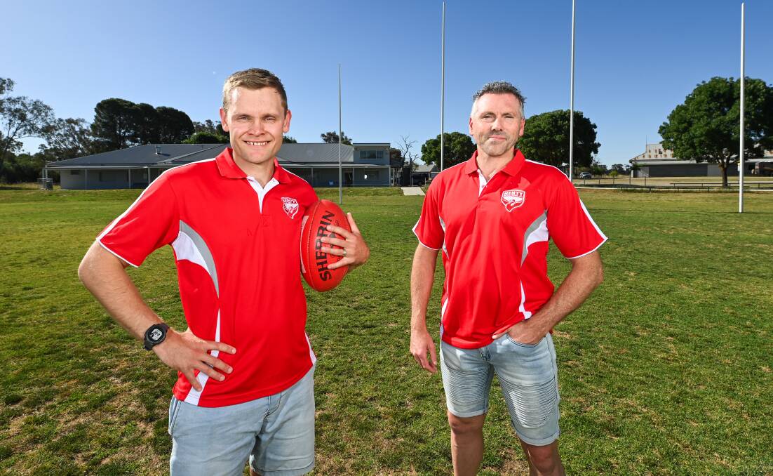 Brayden Skeers and Brenden Maclean have been appointed co-coaches of Henty for next year. Picture by Mark Jesser