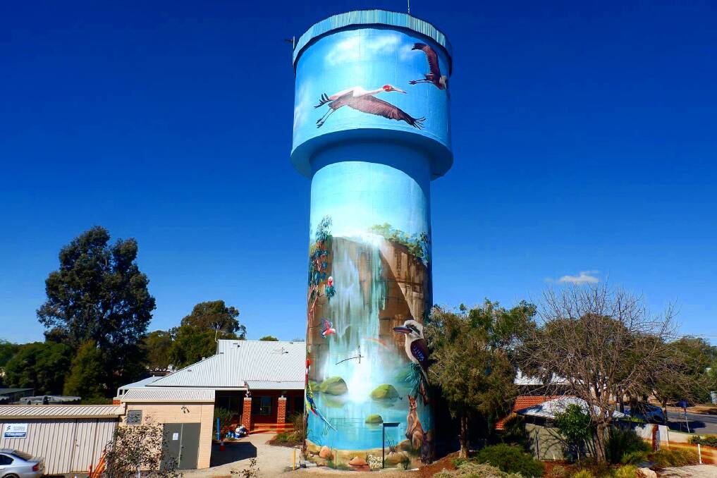 STANDOUT: The painted water tower in Lockhart has become an icon and a landmark for the town, as well as a tourist drawcard.