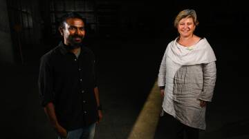 SUCCESS STORY: Indian migrant Reju Raphel, meeting with Regional Development Australia Murray chief executive Edwina Hayes, hasn't looked back since he moved to Henty from Melbourne in 2016. Picture: MARK JESSER