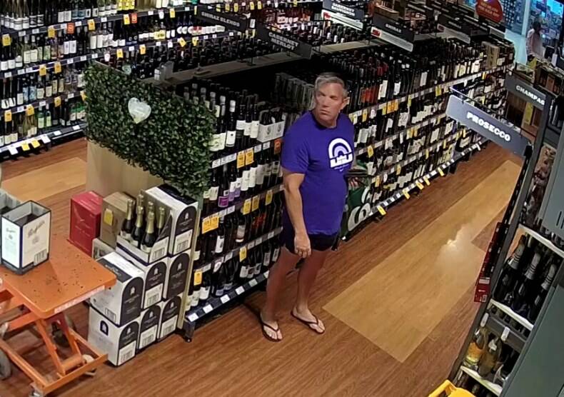 Albury police wish to speak to this man in relation to a theft from Lavington BWS in September. Picture supplied