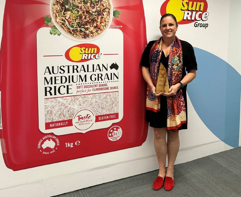 SunRice Group's global rice CEO Belinda Tumbers celebrates the award win. Picture supplied