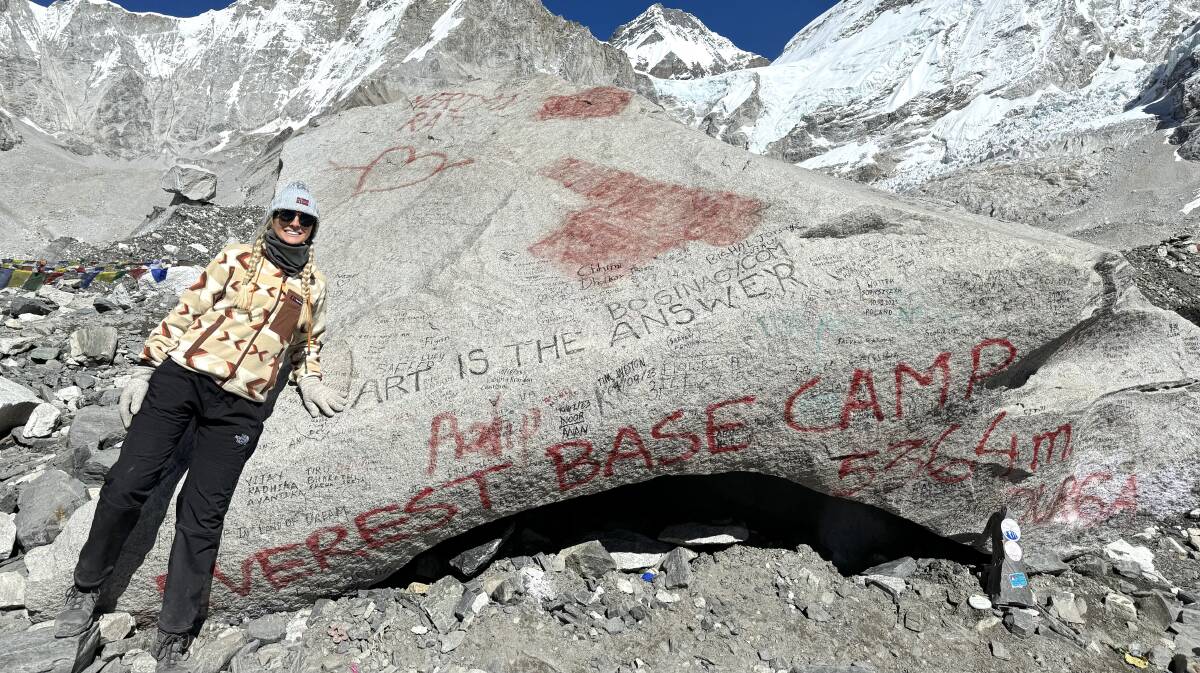 Leeton shire resident Lauren Grant made it to the Everest Base Camp after a gruelling eight day climb. Picture supplied