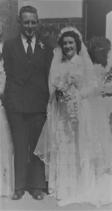 HAPPY: Jack and Nina Waide on their wedding day on September 10, 1951. Photo: Supplied