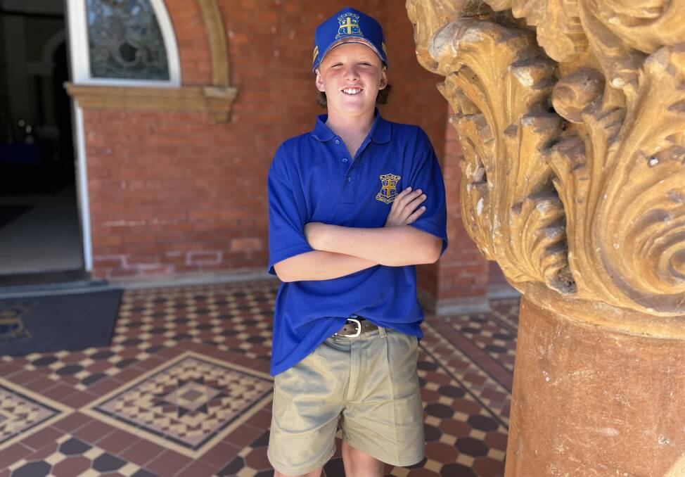 Logan McFadyen started at Yanco Agricultural High School this week, making him the fourth generation member of his family to do so. Picture by Talia Pattison