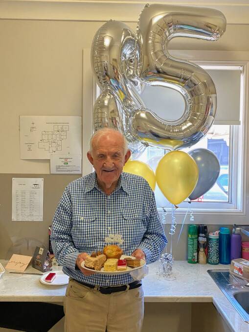 HAPPY RETURNS: The much-loved Doctor Bob Byrne was back in Leeton working on his 85th birthday last week, assisting with COVID-19 vaccinations. Photo: Supplied
