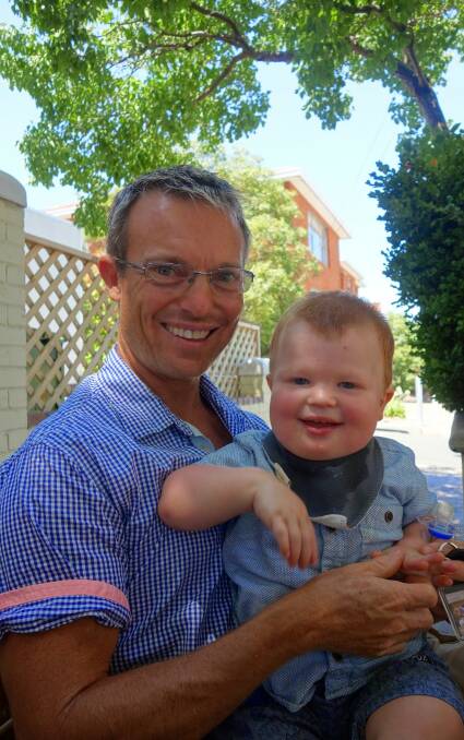 HAPPY DAYS: Chris Barker with his one-year-old son, Thomas. Picture: Supplied