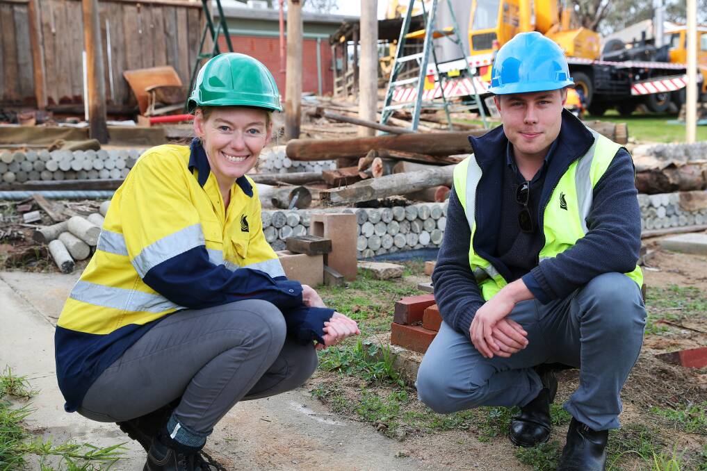 ON SITE: Sam Leah and Thomas Lemerle pictured in June 2019, scoping out the grounds for the Museum of the Riverina's redevelopment plans. Picture: Emma Hillier