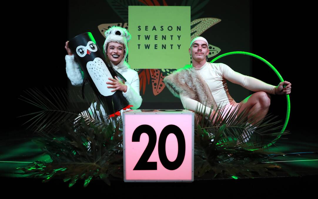 SEASON LAUNCH: Wagga Civic Theatre launches its 2020 program with the help of Circus Oz performers Tara Silcock and Adam Malone who will return in March for a high-energy performance. Picture: Les Smith