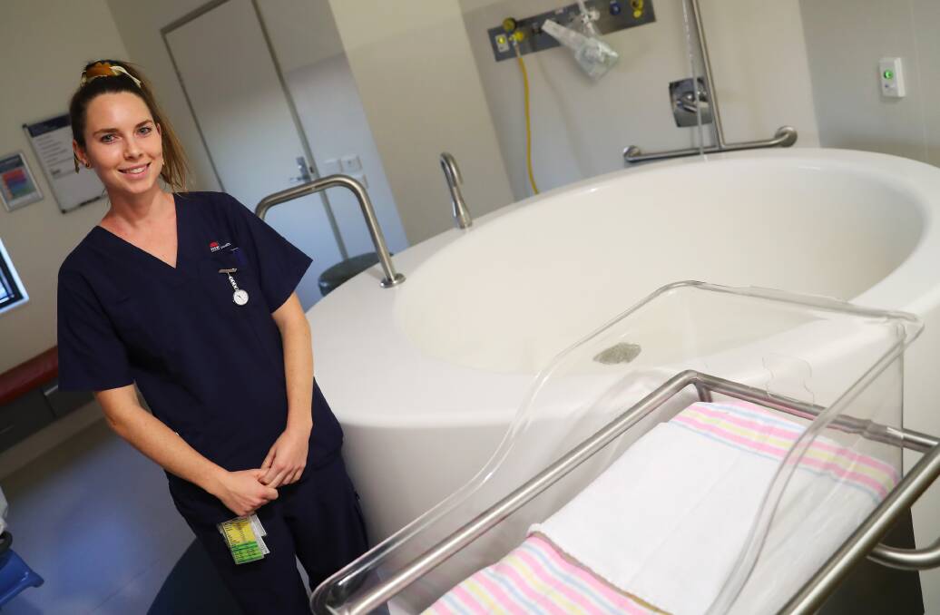 REWARDING CAREER: Allie Reid has discovered her passion early in her working career, delivering babies at the Wagga Base Hospital as a registered midwife. Picture: Emma Hillier