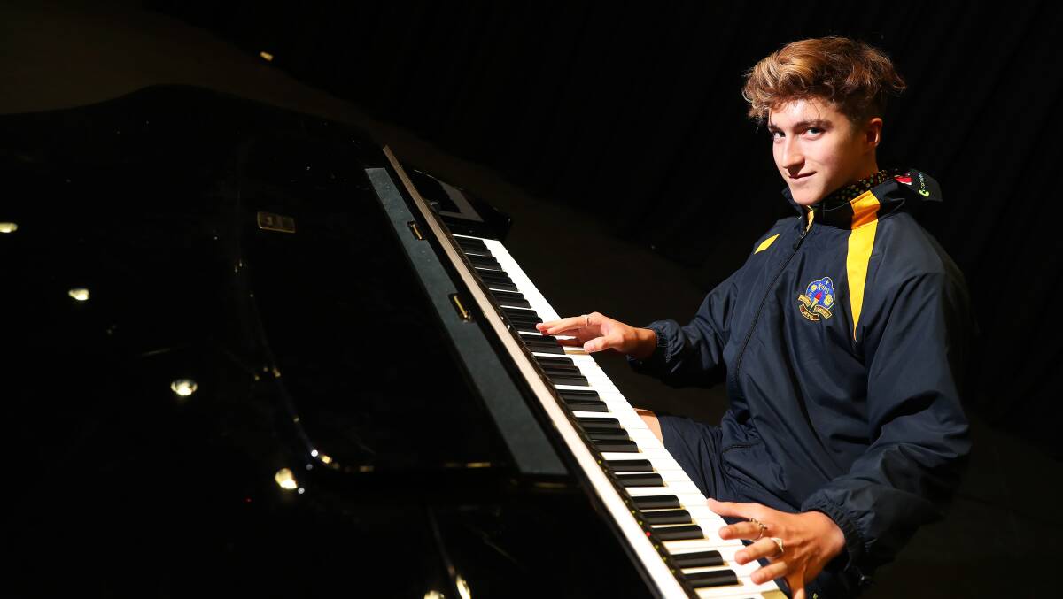 NATURAL PIANIST: Connor Hodges' newly found passion for the piano helps him through challenges at school. Picture: Emma Hillier