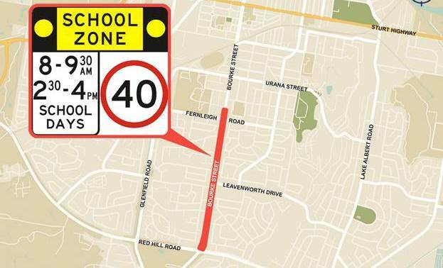 SLOW DOWN: The extension of the school zones on Bourke Street will create one continuous stretch from Red Hill to Fernleigh roads.