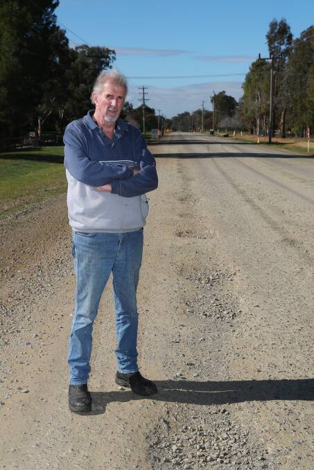 FRUSTRATED: Lloyd Road resident Craig Keyes, pictured in July 2019, when he said the road was abandoned and unfinished. Picture: Emma Hillier