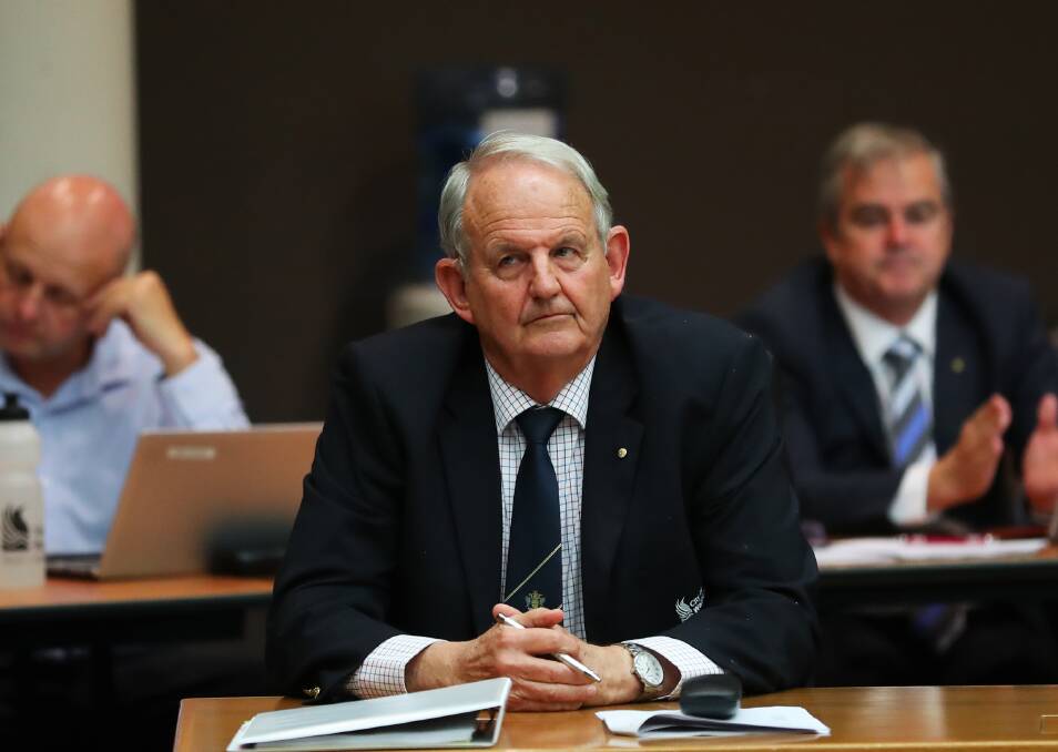 Wagga mayor Greg Conkey at a council meeting. Picture: Emma Hillier 