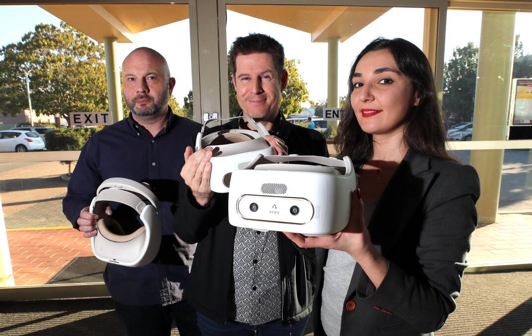 VIRTUAL EXPERIENCE: Robert Lewis, Andrew Hagen and Zeynep Tacgin are ready for the opening night of the Australian International Animation Festival this weekend. Picture: Les Smith