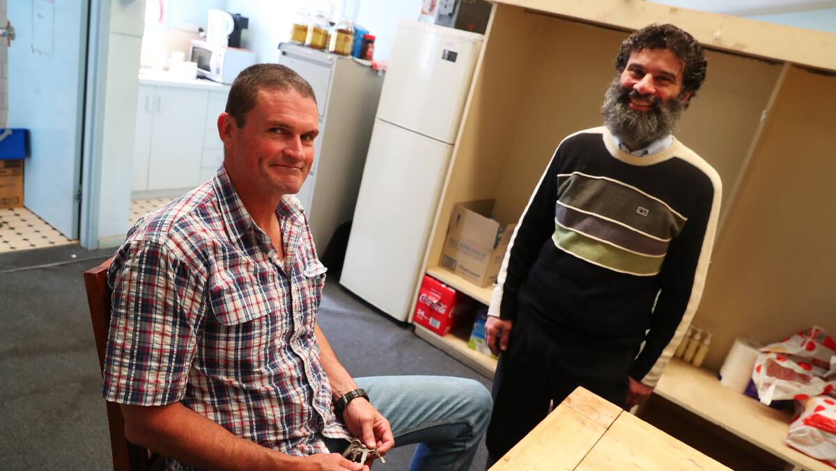 Matt Quade and Steven Vella at the defence shed on Edward Street. Picture: Emma Hillier