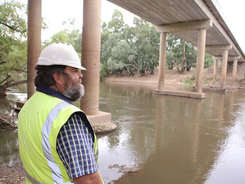 CLOSED OFF: Wagga City Council's project manager Silas Darby at the Eunony Bridge. Picture: Wagga City Council
