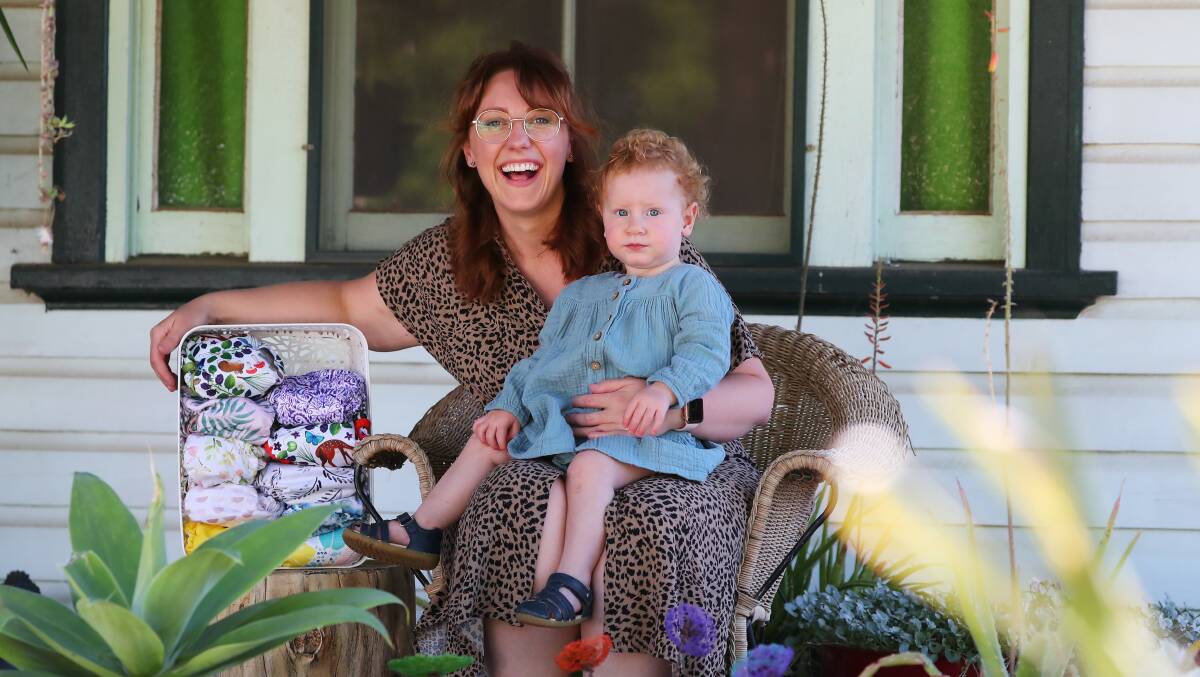 REDUCING WASTE: Alannah Huntly decided to make the switch to reusable nappies after her daughter Matilda Mavor was born, who is now 18 months old. Picture: Emma Hillier