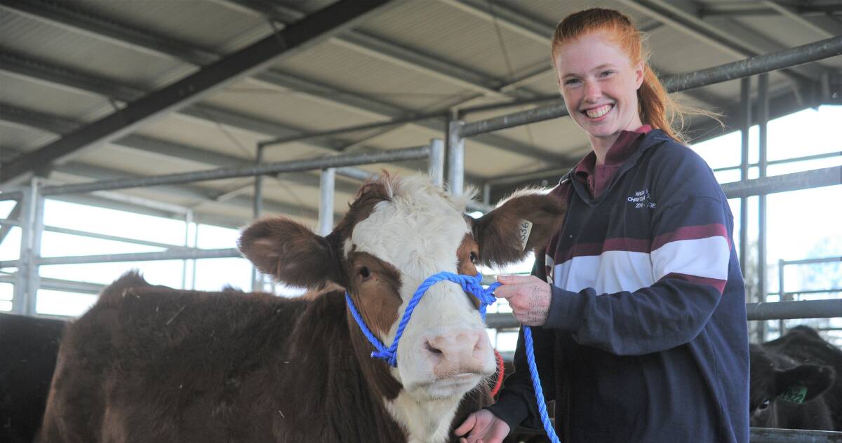 HEY BIDDER BIDDER: Wagga Christian College student Josephine Cox is learning the art of auctioneering for a school competition this year. Picture: Daina Oliver