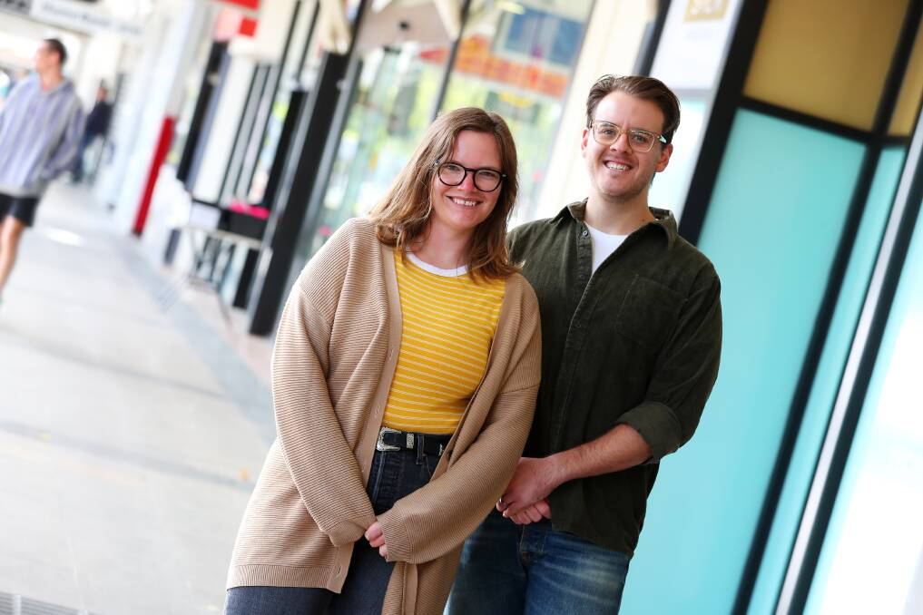 Kate Allman and James Farley are interested in participating in the Eastern Riverina Arts initiative to activate empty shopfronts in Wagga's CBD. Picture: Emma Hillier