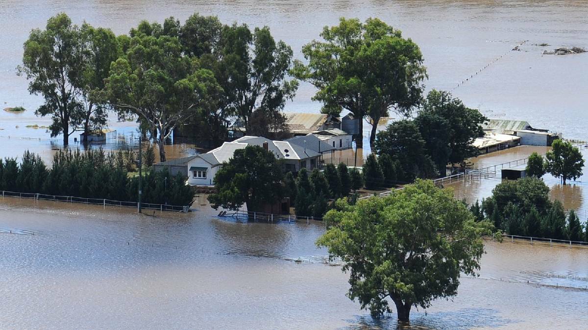 FLOODED: A property near North Wagga trapped in floodwaters from the 2012 floods that impacted both Central and North Wagga residents. 
