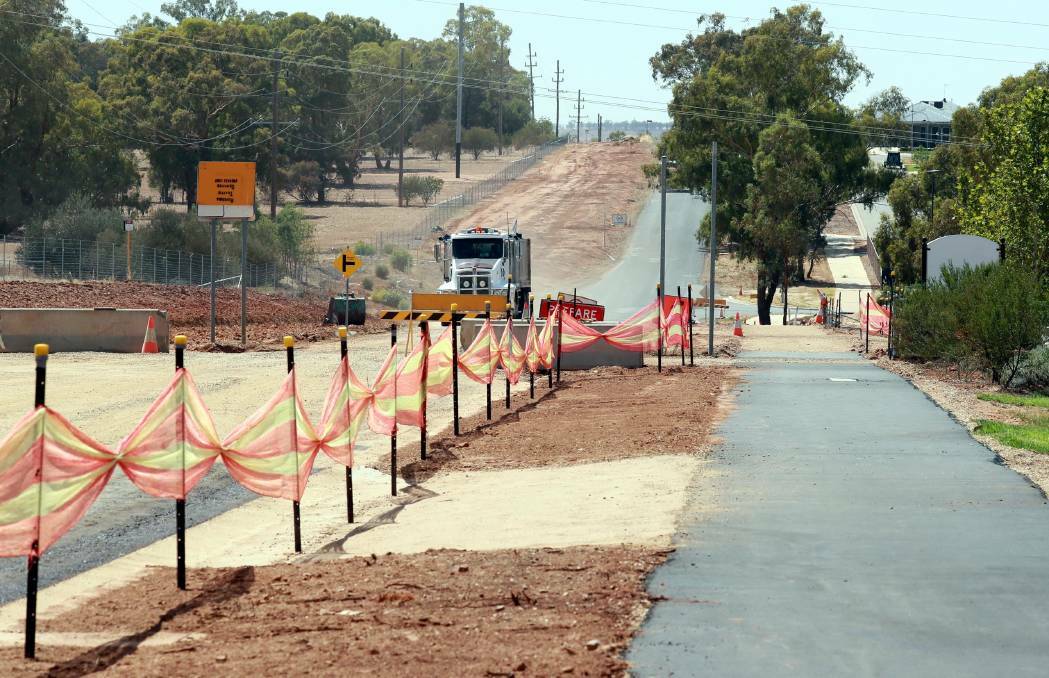 Construction during stage one of the Farrer Road upgrade. The road has since been reopened to the public this week. Picture: Les Smith