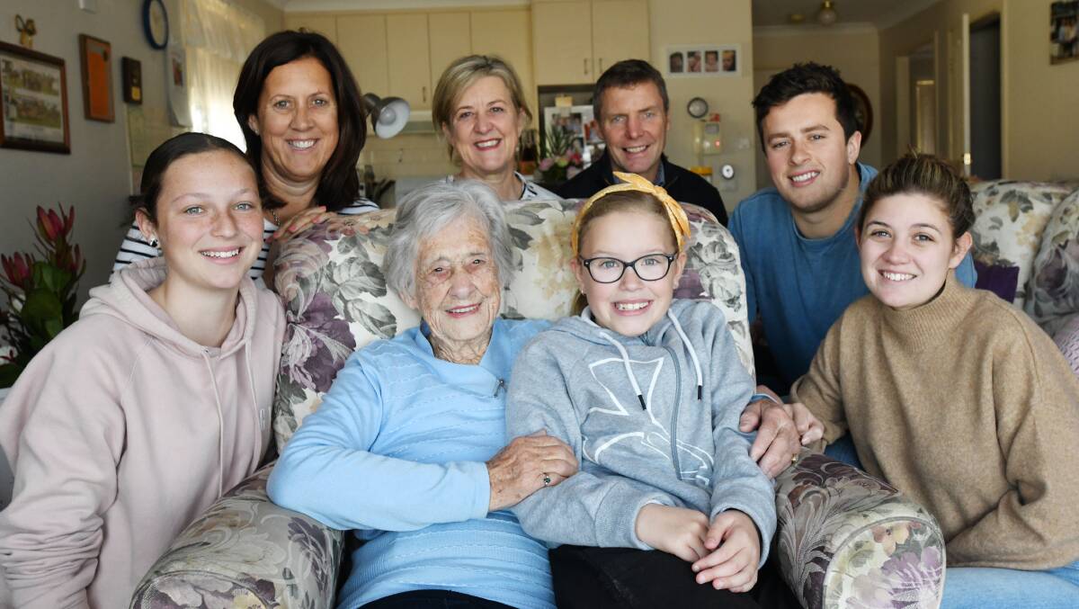 FAMILY CELEBRATIONS: Jean Bateman with her grandchildren and great grandchildren. 
