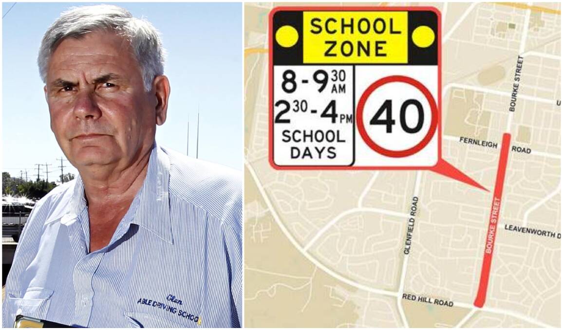 Able Driving School's driving instructor Glen Gaudron says the Bourke Street school zone needs to be shortened. 