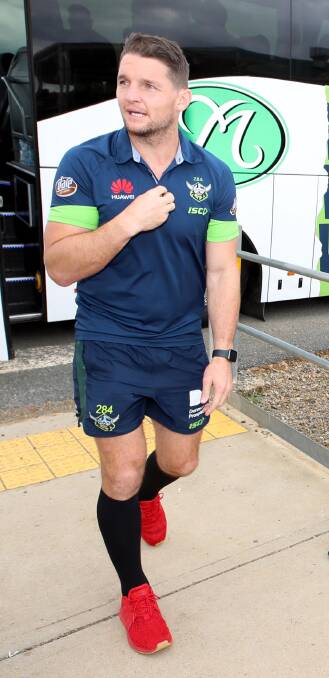 Canberra Raiders player arriving at Paramore Park for the Mortimer Shield. Picture: Les Smith