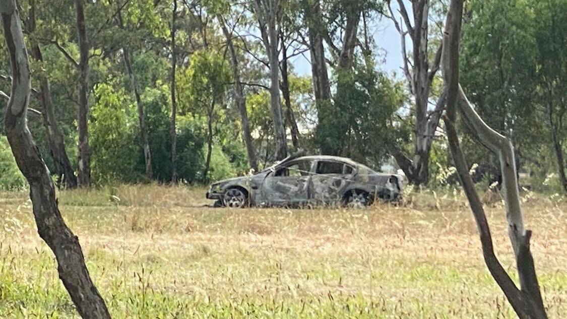 A fire completely destroyed a vehicle in the early hours of Monday morning. Picture: Daina Oliver