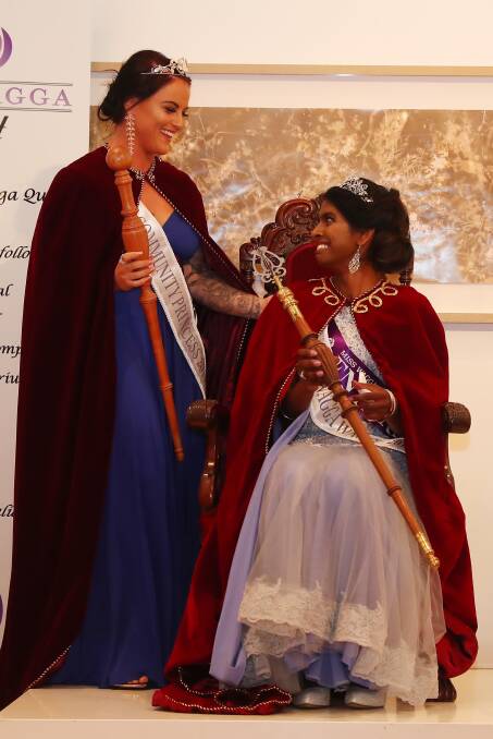 CROWNING: Community Princess Presslea Cowan and Miss Wagga Stina Constantine. Picture: Emma Hillier