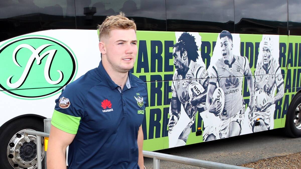 Canberra Raiders player arriving at Paramore Park for the Mortimer Shield. Picture: Les Smith