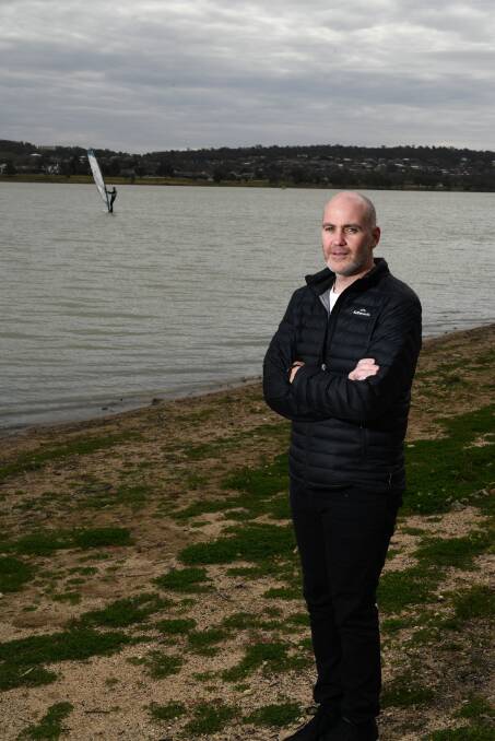 LOCAL FOCUS: Wagga City councillor Tim Koschel at Lake Albert. He plans to declare a state of emergency for the lake and the city's roads. 