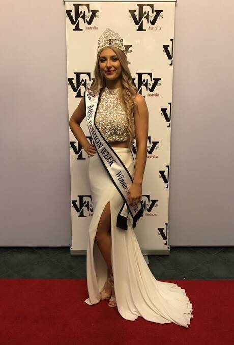 Ashlee Jolliffe from Wagga won in the petite section of Miss Australia Fashion Week. Pictures: Supplied