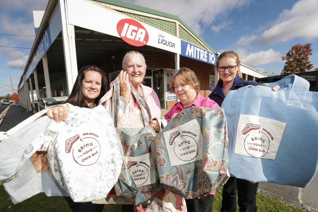 ON BOARD: Dannii Purcell, Margaret Cottrell, Cathryn Cottrell and Milli Cann are excited for Holbrook Boomerang Bags. Picture: JAMES WILTSHIRE