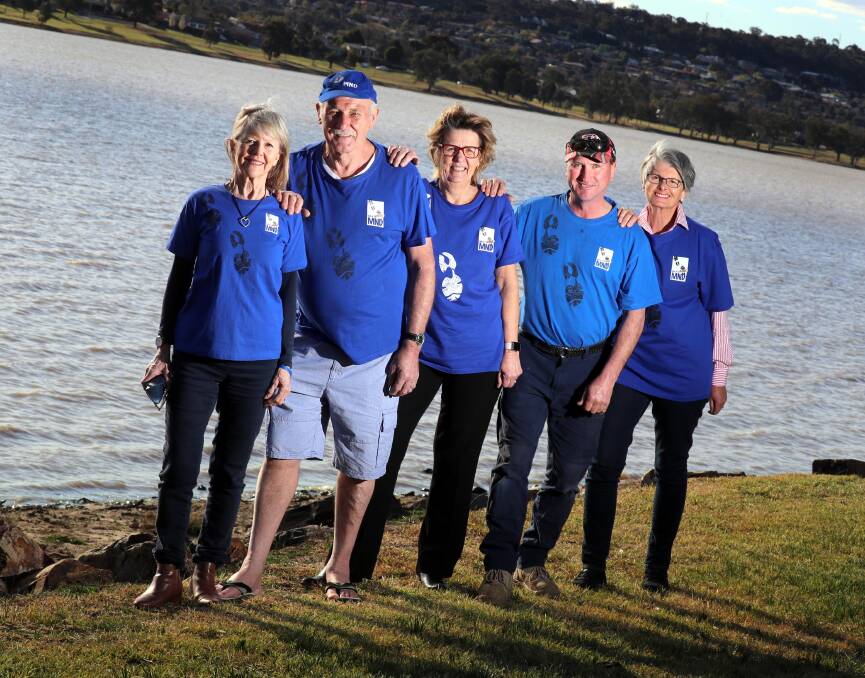 Pat O'Hara and some fellow walkers, Trevor Argus, Denise Hart, Les Gray and Jenny McMullen, need your help to fight MND.