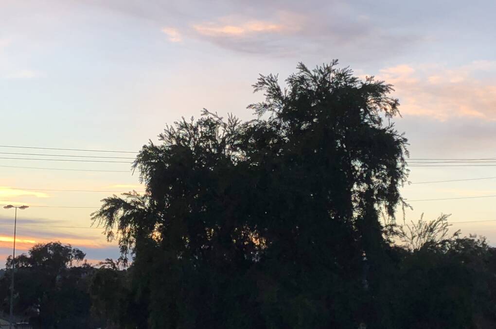The sky over Wagga at 7.18am, the official time of sunrise according to the Bureau of Meteorology. Picture: Jody Lindbeck