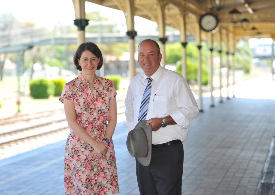NSW Premier Gladys Berejiklian with outgoing Member for Wagga Daryl Maguire.