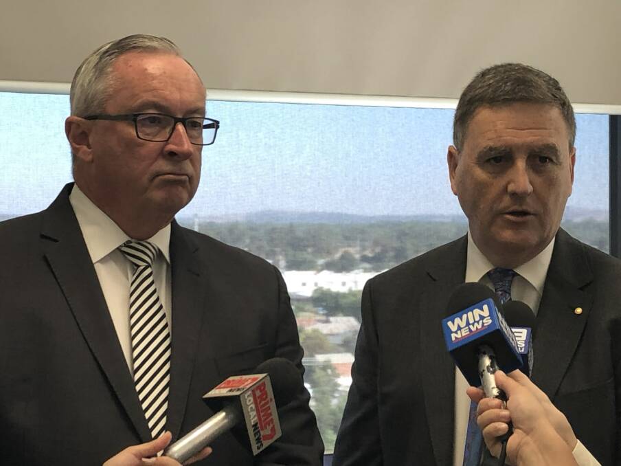 NEW SERVICE: NSW Health Minister Brad Hazzard and Wagga neurologist Martin Jude at the launch of the new $21.7 million teleheath service, which could benefit up to 4200 paitents each year.