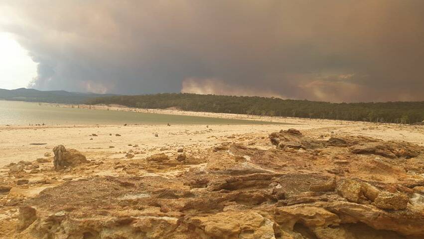 Fire activity pictured from Lake Glenmaggie. Photo: Scott Hooimeyer