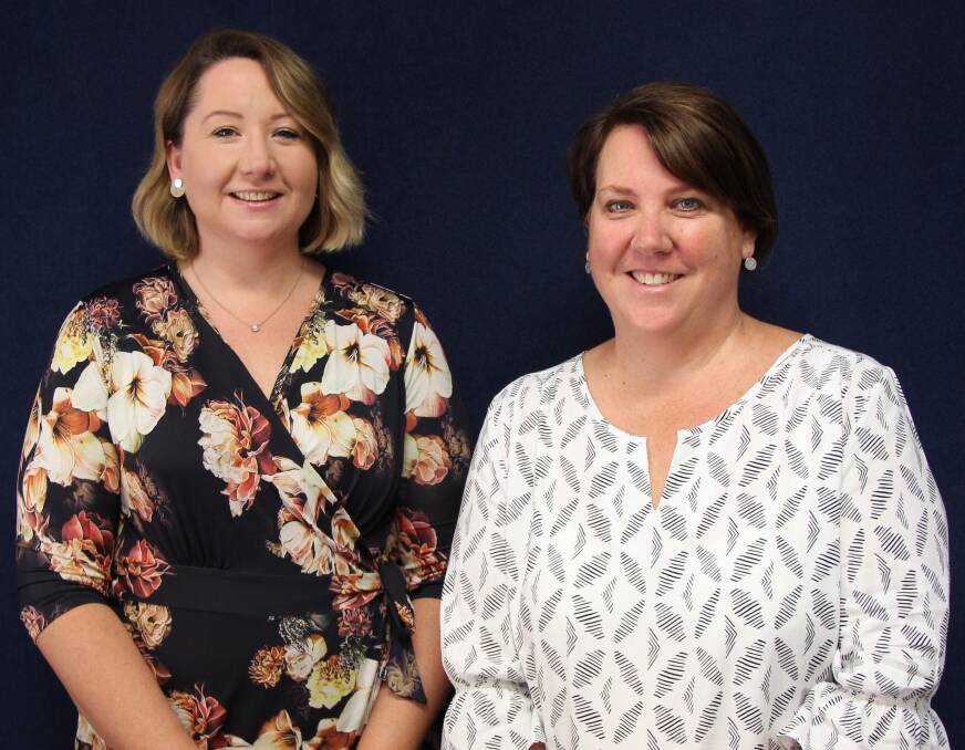 Melissa Neal of the Murrumbidgee Primary Health Network (left) and Zoe Evans, the regional manager of Wellways Australia.
