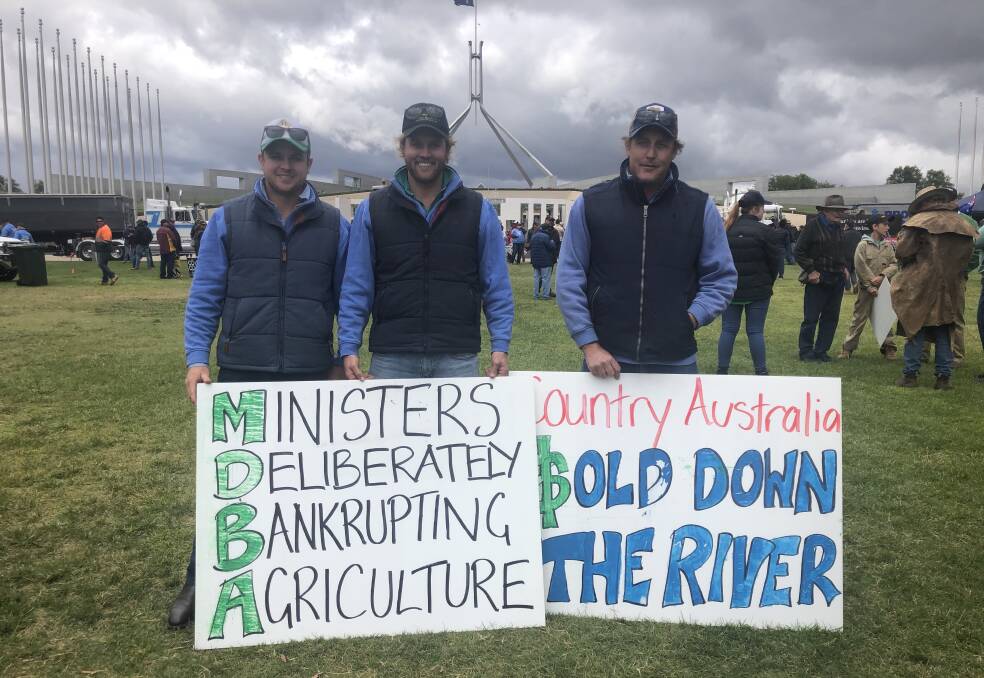Protesters rallied in Canberra in December against the Murray-Darling Basin Plan.