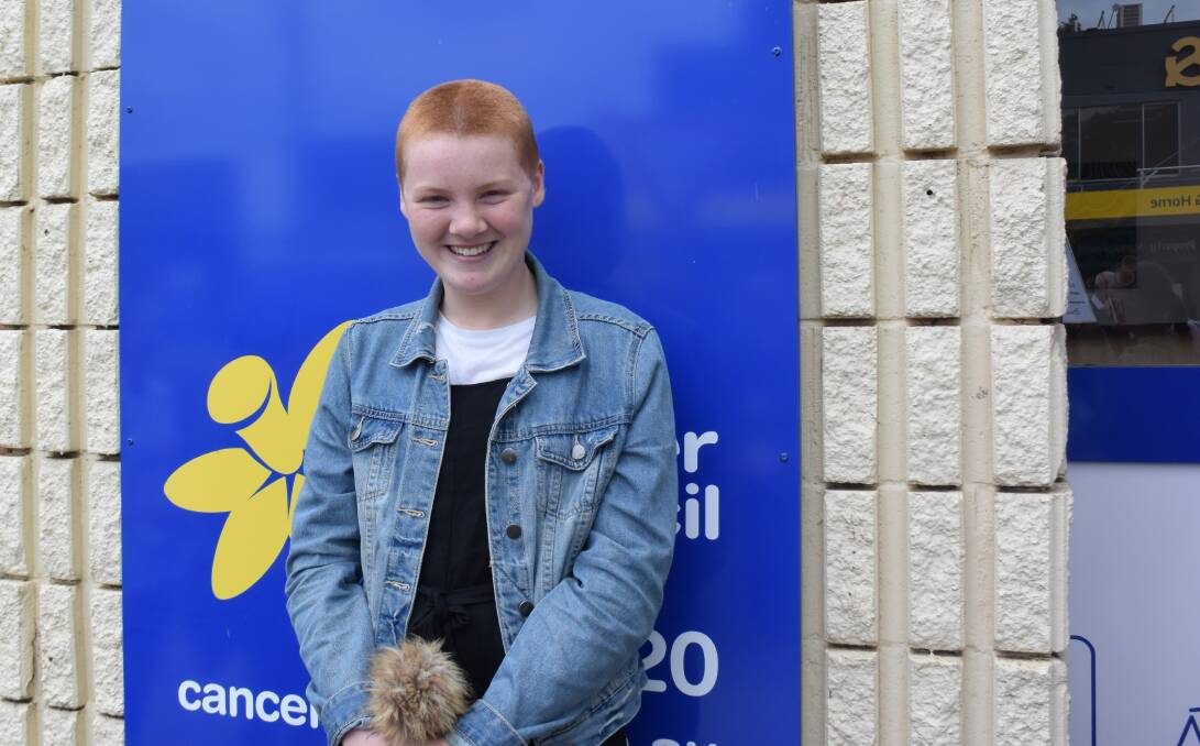 Wagga teenager Darcie Moon shaved her head for charity. Picture: Jody Lindbeck