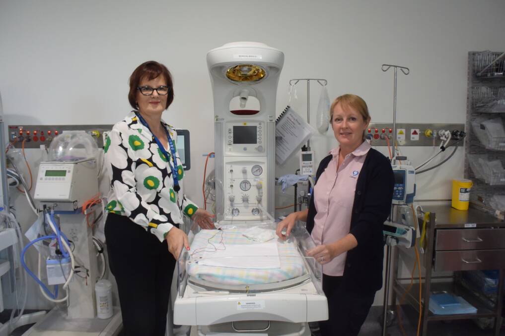 Robin Haberecht, chief excutive officer of Calvary Health Care Riverina, and Kate Nicholas, the clinical manager for St Gerard's, in the special care nursery.