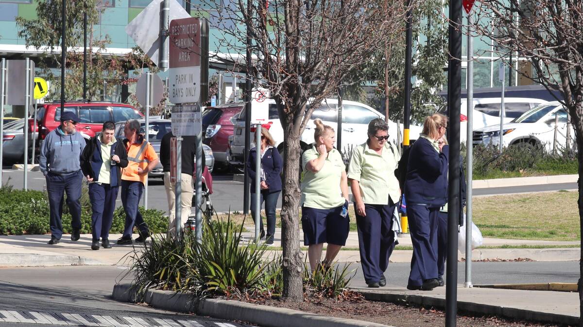 BETTER SECURITY: Joining in statewide industrial action by the Health Services Union, Wagga Base Hospital employees want improved security.