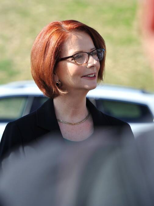 Julia Gillard in Holbrook in 2013.