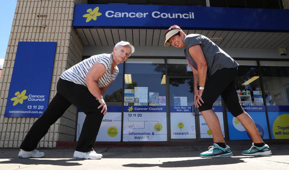 GET FIT: Cancer Council Wagga volunteers Maureen Dietmann and Judy Heard want Wagga residents to get onboard the March Challenge. Picture: Les Smith