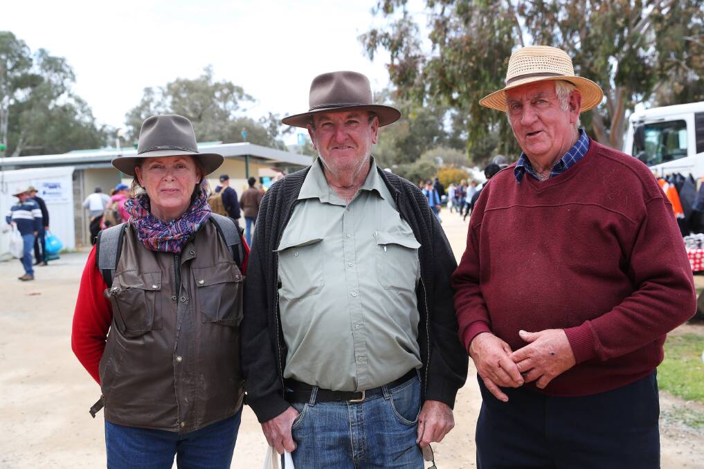 MUST FOR FARMERS: Gilliam Davidson, Ron Wilson and Bob Clarke from Ladysmith were among the 55,000 people who visited the annual Henty Machinery Field Days this year.